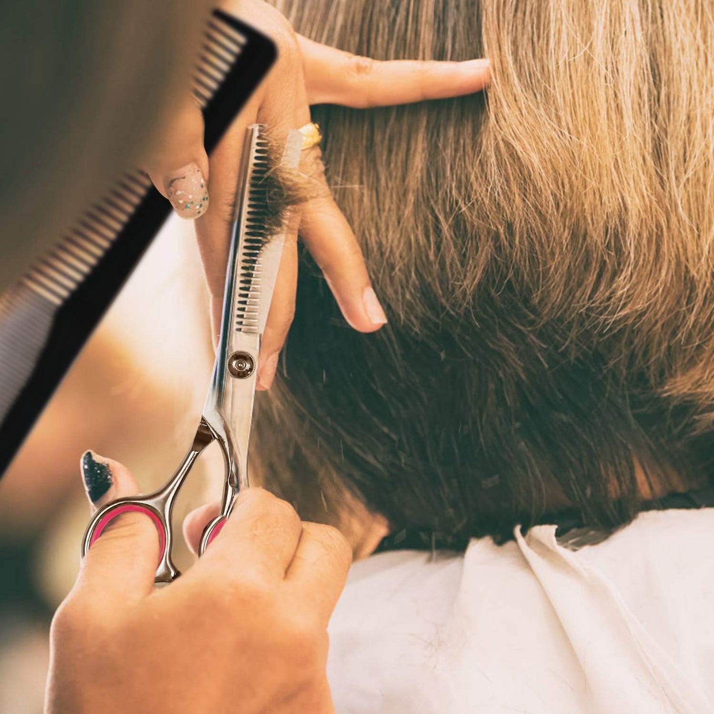 Fcysy Hair Cutting Scissors Set, Barber Scissors Thinning Shears, Professional Salon Haircutting Tools