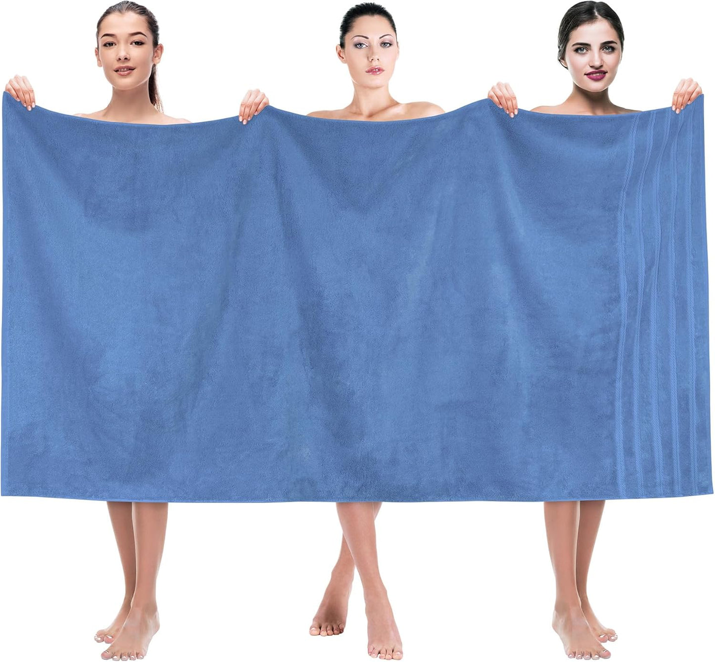 American Soft Linen 35x70 Jumbo Large Bath Towels, 600 GSM 100% Cotton Turkish Bath Sheet, Oversized Luxury Bath Towels for Bathroom Beach and Pool, Electric Blue