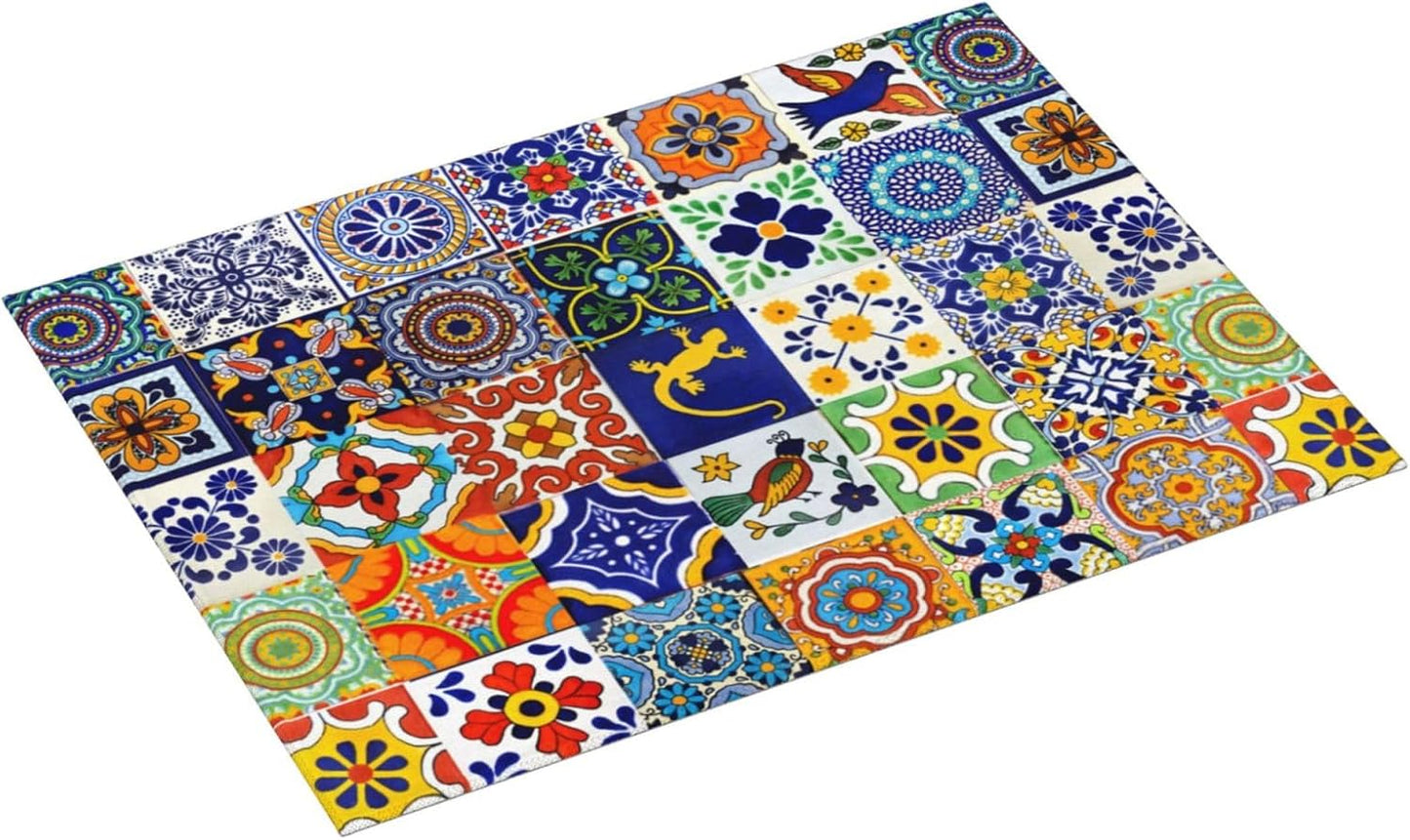 Mexican Tilt Dish Drying Mat For Kitchen Counter Absorbent Large Kitchen Fast Dry Pad Reusable Washable Protector Rack Large Mat 18 X 24