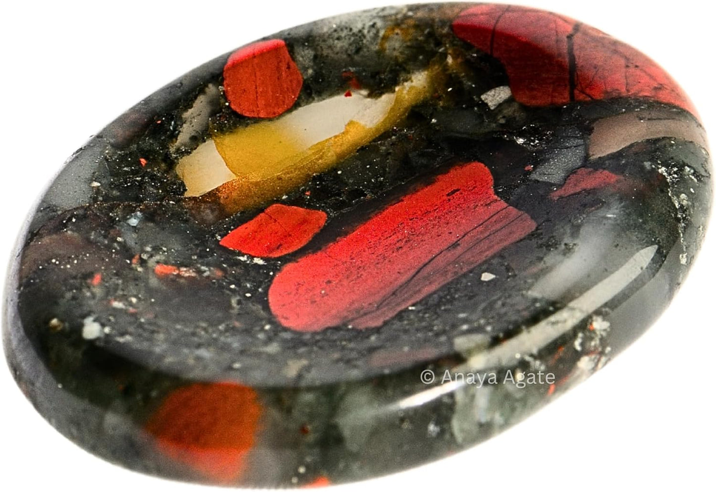African Bloodstone Worry Stones – Crystal Thumb Worry Stone for Anguish, Stress – Relaxing and Soothing Balance Stones for Meditation – Healing Stones and Crystals for Men and Women