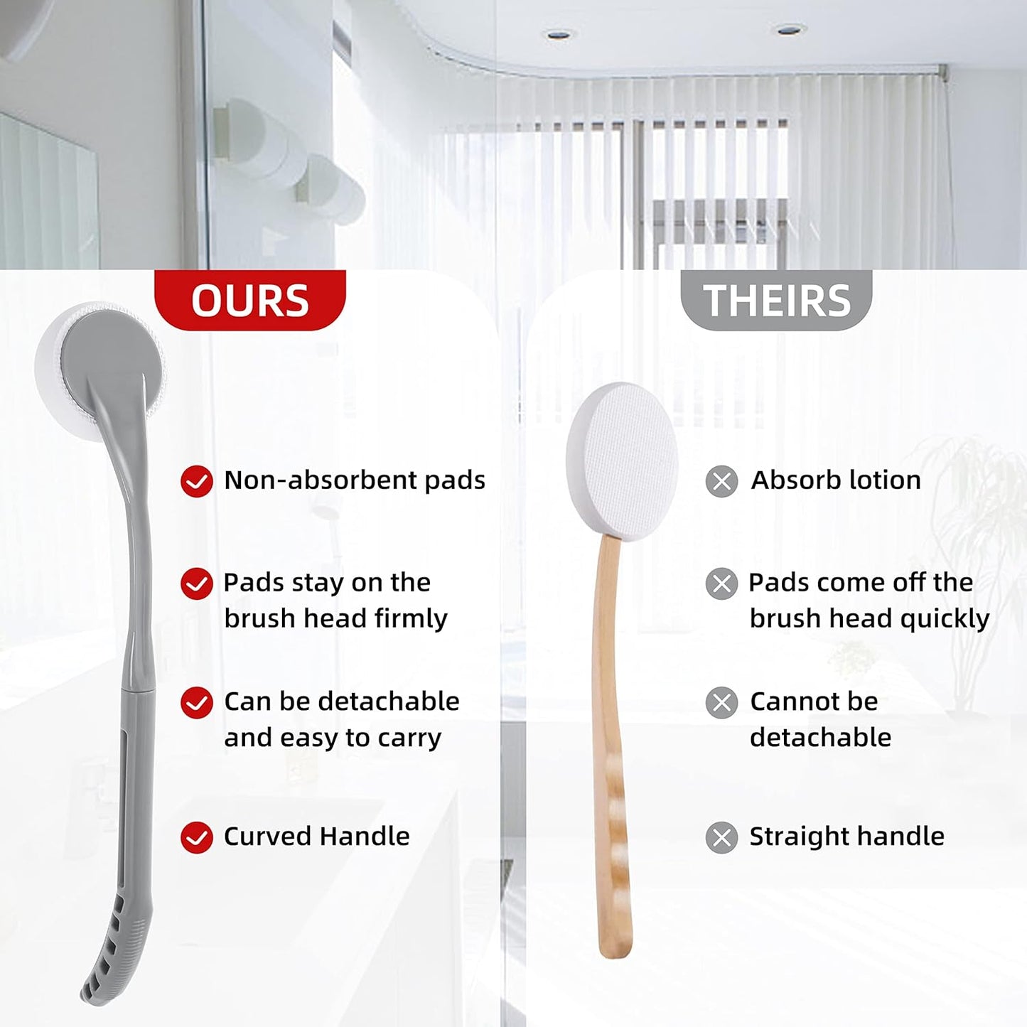 Lotion Applicator for Back, 20.5” Back Lotion Applicator, Back Lotion Applicators for Your Back, Easy Reach and Washable, Back Self Tanner Applicator