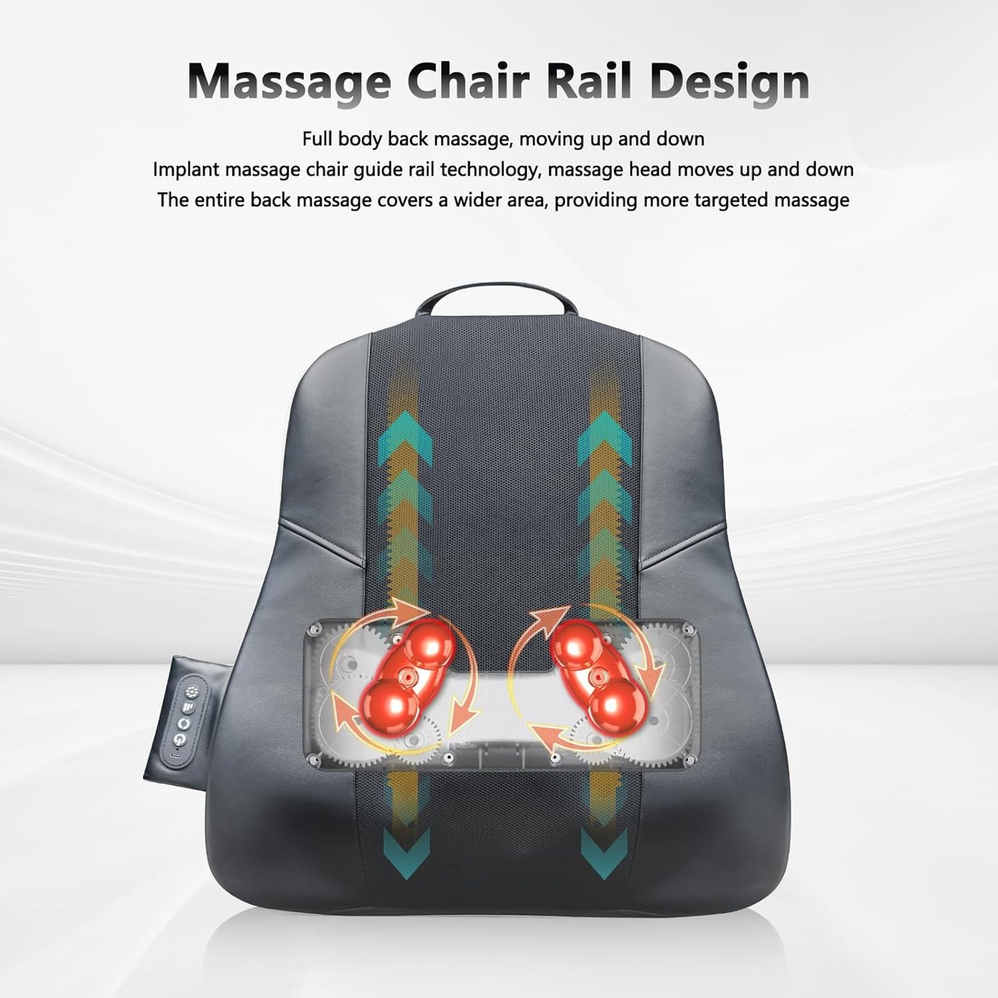 Back Massager for Pain Relief Deep Tissue, Ultrathin Rolling Up and Down Full Back Massage with Heat, 4D Shiatsu Kneading, Shoulder Massager, Extended Widened Design for Home, Office, Car Use, Grey
