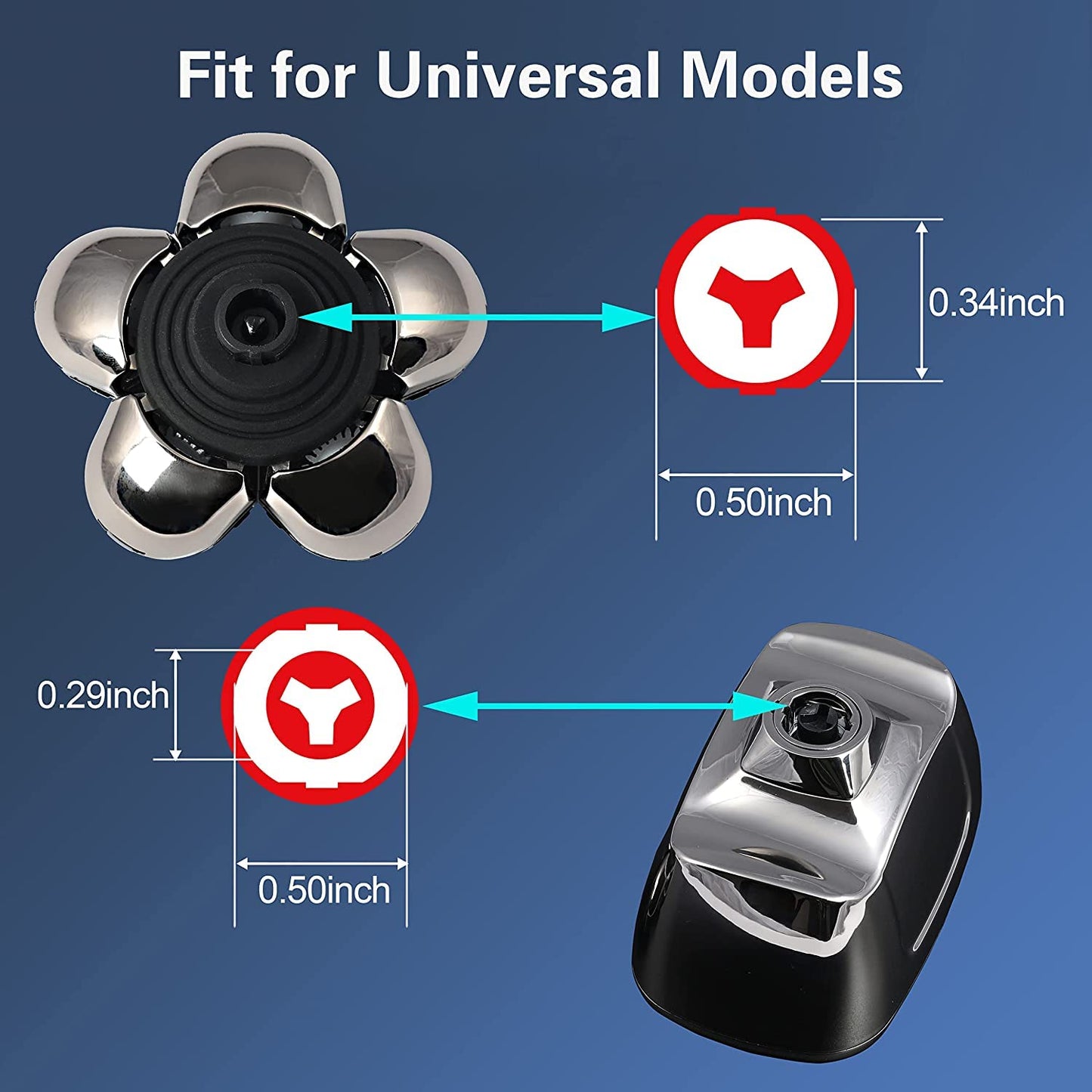 6 Blades Shaver Replacement Heads Electric Razor Blade Replacement Blades for Bald Men Shaver Replacement Blade with Blade Cover (Silver)