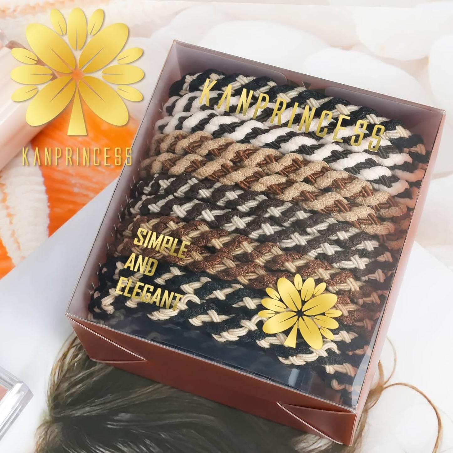 20Pcs Hair Ties For Thick Hair, Strong Stretchy Hair Bands For Women Girls, No Slip Braided Hair Ties No Damage, Ponytail Holders-Exceptionally Secure with Gentle Hold (Set 4)