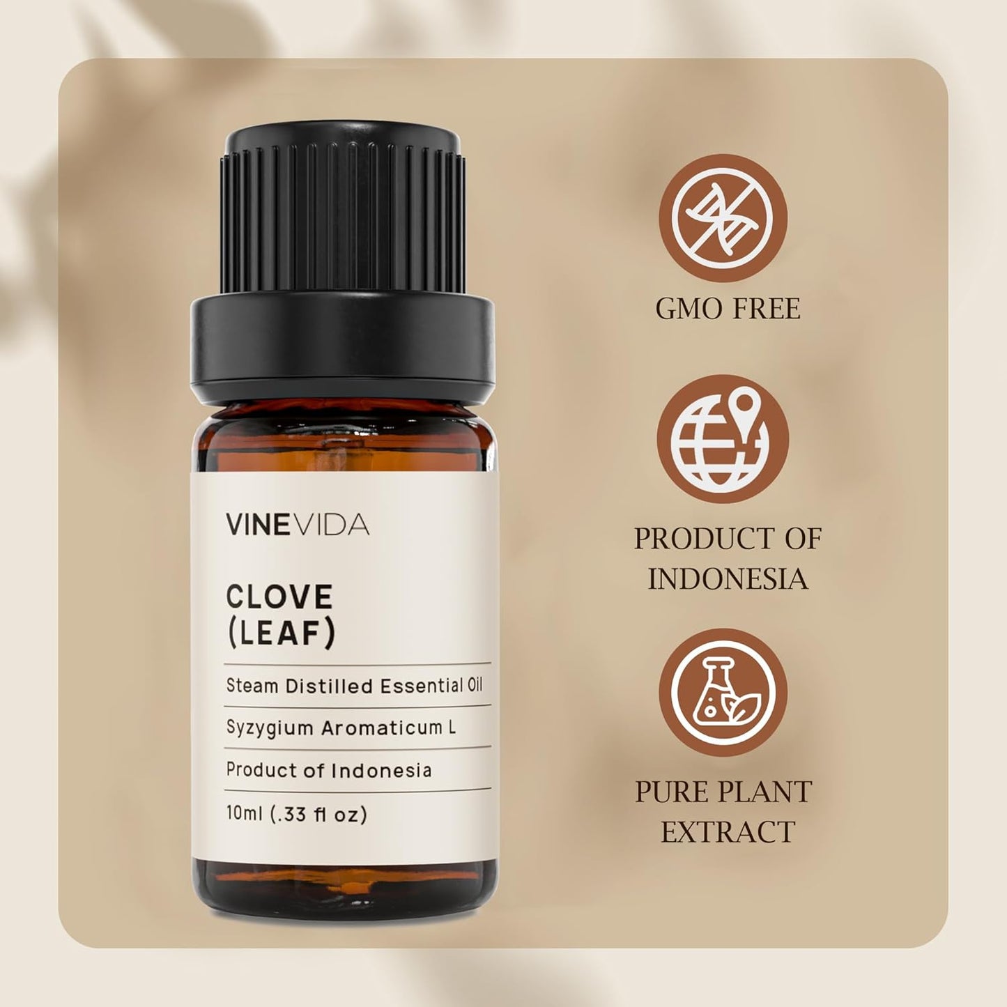 VINEVIDA Clove Essential Oil - 10 mL Undiluted Leaf Oil - DIY Candle Scents - Safe for Soap Making