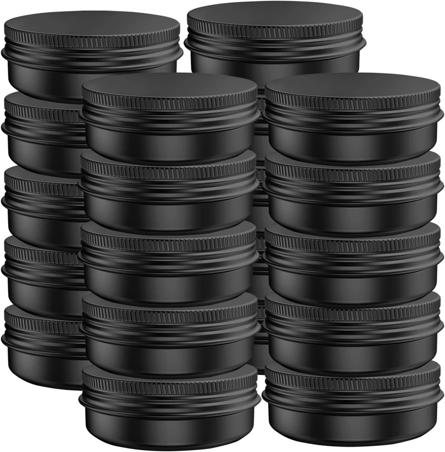 80 Pcs 2 Ounce Aluminum Tin Jars Containers Leak Proof Cosmetic Tin Jars Containers Round Screw Lids for Cosmetic, Salves, Balms, Lip Balm or Others, 60mL Black