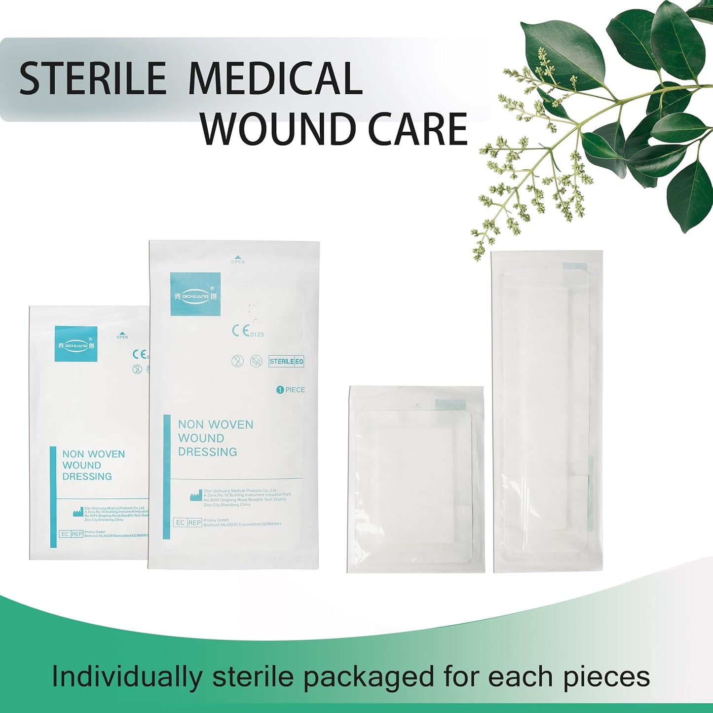 6X8 Inches Extra Large Sterile Adhesive Island Wound Dressing Bandages - Non Woven Cover with Bordered Gauze Pads, 25 Individually Pack, High Absorbent, Medical Grade by QICHUANG(6X8 INCHES - C25)