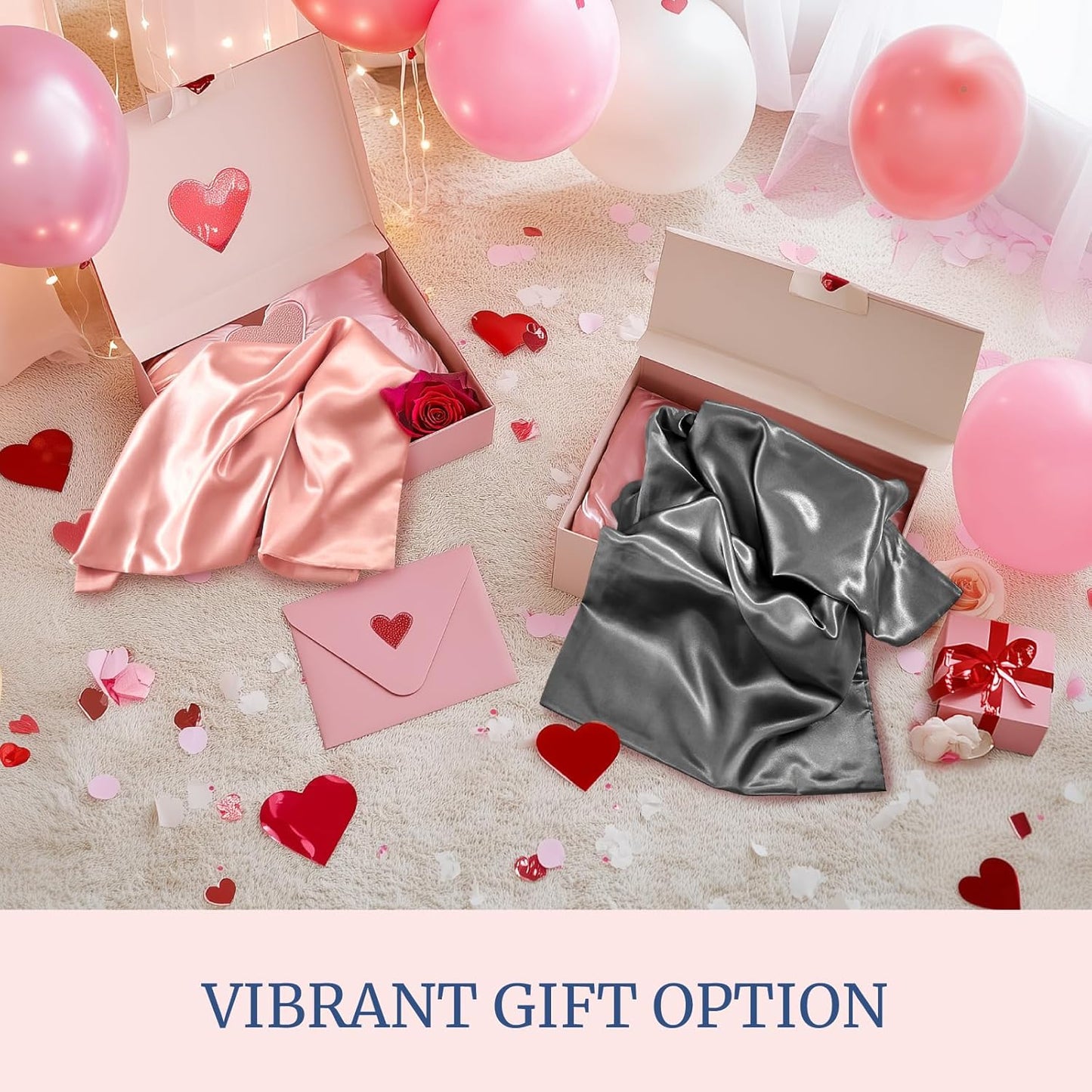 BEDELITE Satin Pillowcase for Hair and Skin, Super Soft Similar to Silk Pillow Cases 4 Pack with Envelope Closure, Cooling Pillowcases for Women Men (20"x40" King Size, Space Grey)