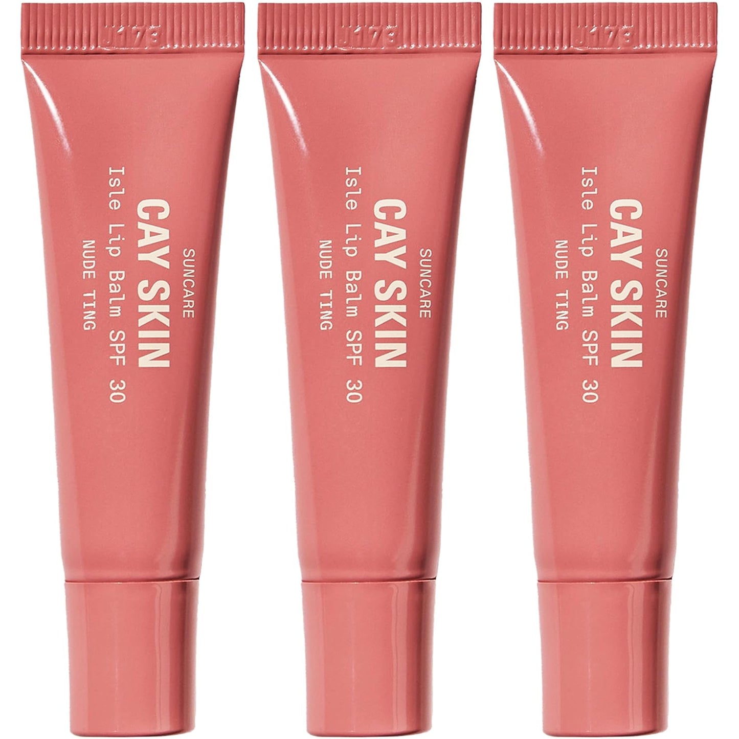 Cay Skin Isle Lip Balm SPF 30 – High Shine, Hydrating + Sheer Lip Gloss in Vanilla Brown Sugar Flavor – Formulated with Natural Ingredients for All Skin Tones – 3-Pack, Nude Ting, 1.05 oz