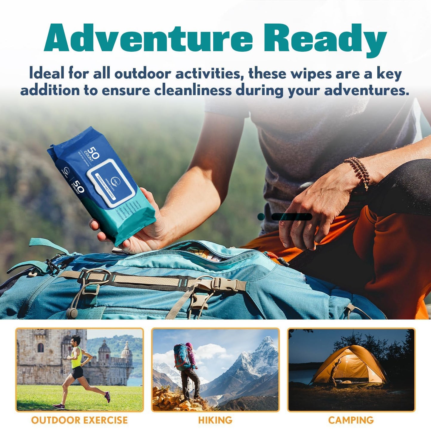 Body Wipes for Adults Bathing No Rinse - Adult Wipes for Elderly 8" x 12" (400 count) Shower for Adults No Rinse, Incontinence Disposable Washcloths, Aloe Vera, Vitamin E