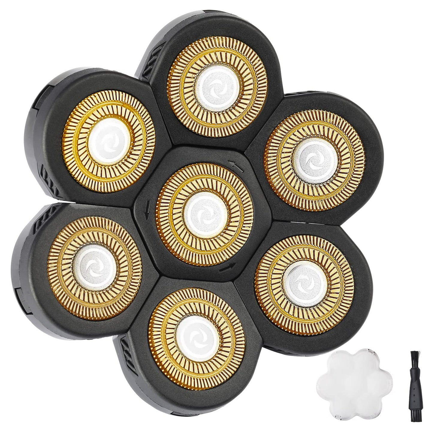 7 Blades 7D Electric Shaver Replacement Head Blades,Upgrade Version Waterproof Razor Blade Easy Install Electric Razor Shaver Head for Bald and Face Shave