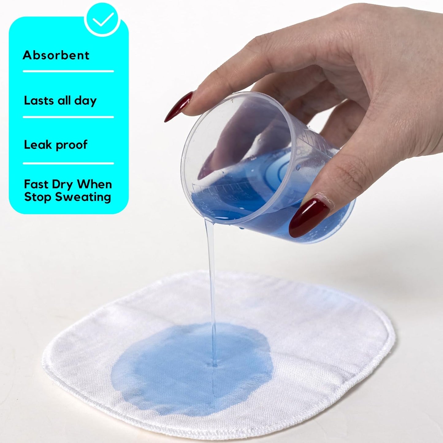 Reusable Armpit Sweat Pads Women Men, Underarm Sweat Pads for Sweat Stains, Machine Washable, 6 PCS (Large)