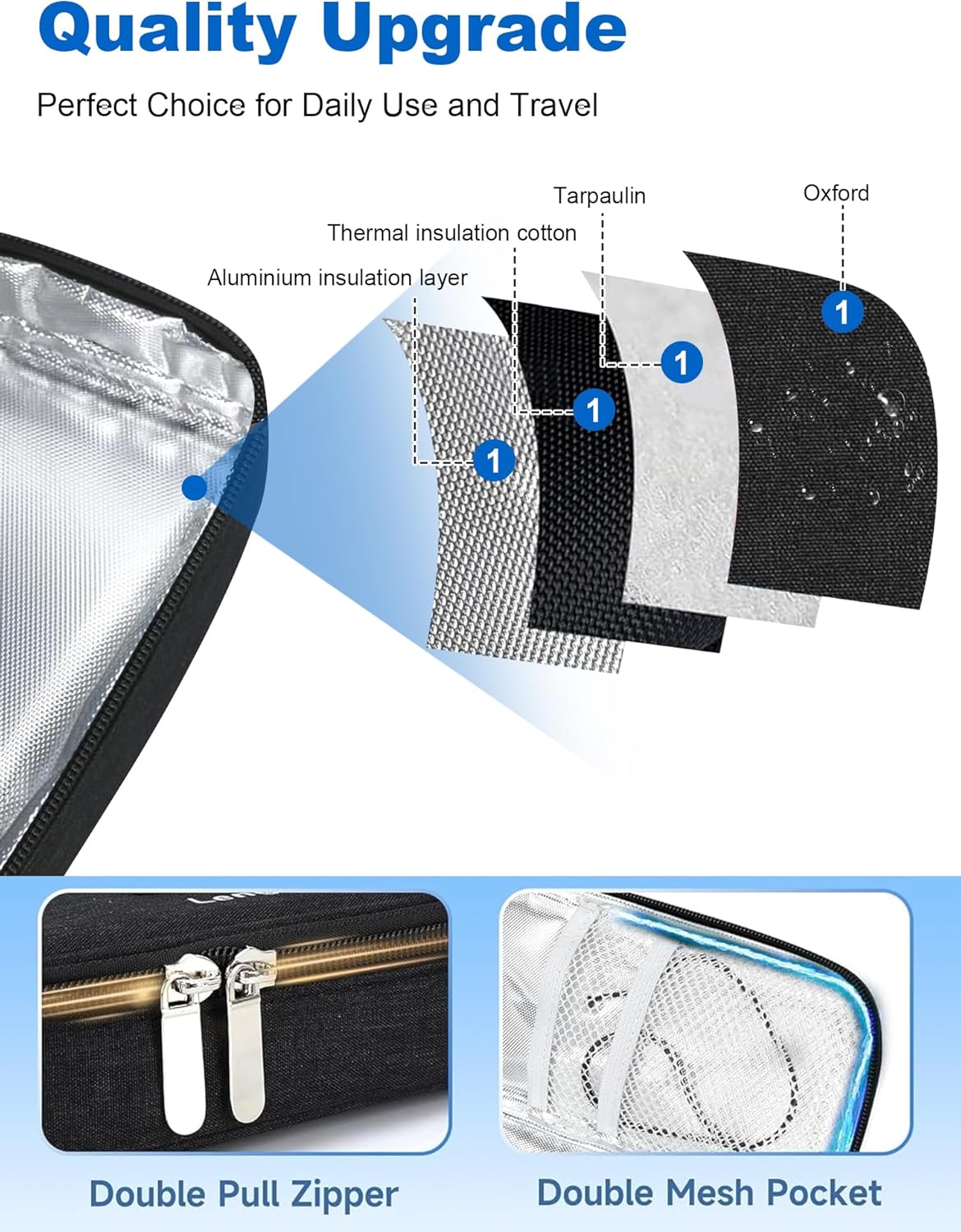 Insulin Cooler Travel Case for Pen & Vials - TSA Approved Temperature Display Diabetic Medication Cooling Bag with Protective Ice Brick, Refrigerated Diabetes Supplies Carrying Organizer(Black)