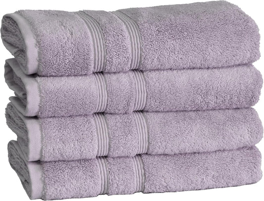 Mosobam Luxury Turkish Set of 4 Hand Towels 16X30 Lavender Aura 700 GSM Bamboo Viscose & Aegean Turkish Combed Cotton