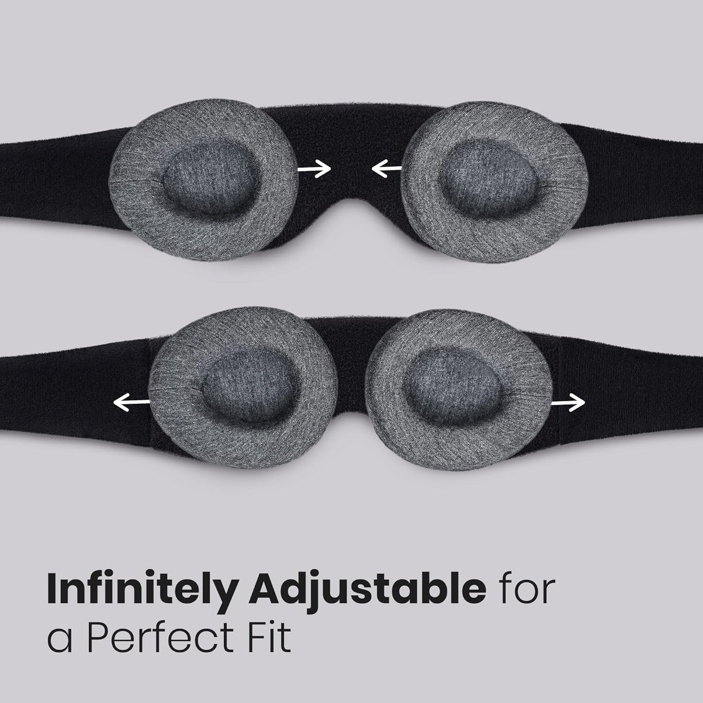 Manta Sleep Mask - 100% Light Blocking, Adjustable Sleeping Mask with Detachable Eye Cups, Ultra Comfortable for Women & Men, Zero Pressure on Lashes, Perfect for Travel/Shift Work
