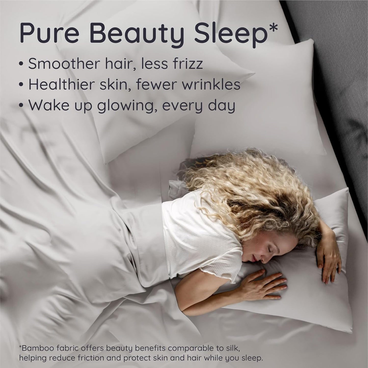 Bambaw 100% Viscose Derived from Bamboo Pillowcase Queen Size – Set of 2 Cooling Pillow Cases for Hair Protection, Envelope Pillow Cases Queen Size, Soft & Anti Acne Pillow Cases (Moonlight Gray)