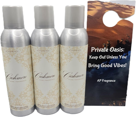 FreshRevive - Cashmere Room Fragrance Spray - Eliminates Odors, Long-Lasting, 3 Pack