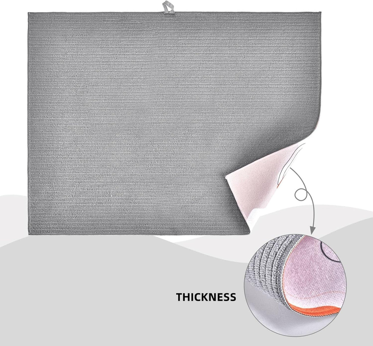 Daisy Dish Drying Mat For Kitchen Counter Absorbent Large Kitchen Fast Dry Pad Reusable Washable Protector Rack Large Mat 18 X 24