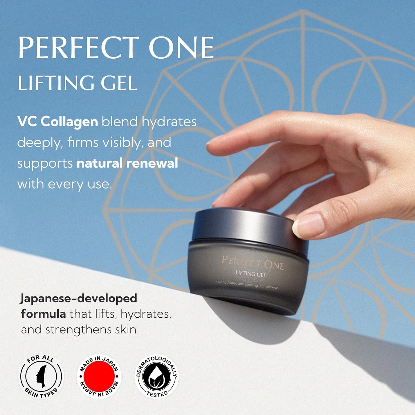 PERFECT ONE Lifting Gel - Helps The Skin Appear Firmer and Moisturized - All-in-One Skin Care Serum, Moisturizer, & Facial Mask - With VC Collagen, Niacinamide, Retinol, and Hyaluronic Acid, 50g