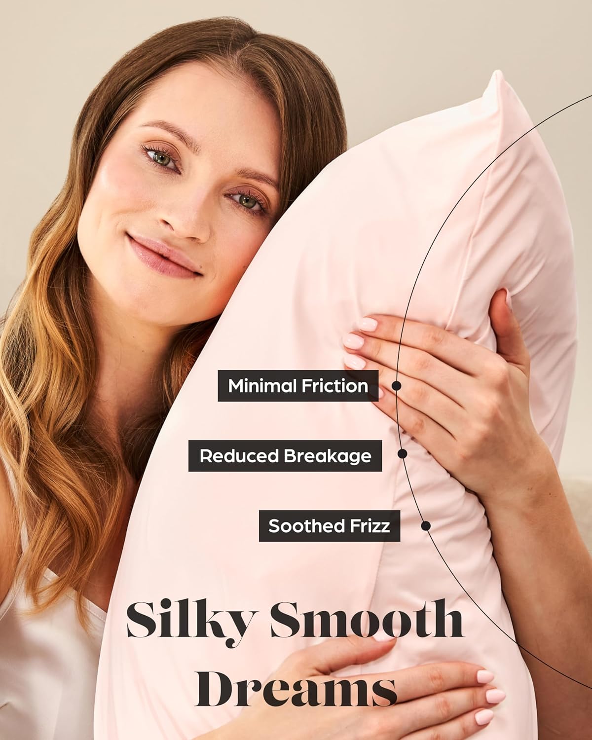 Lavish Comforts® Cooling Pillow Cases for Hot Sleepers – Cool, Ultra-Soft Blush Pink Pillow Cases for Acne & Frizz, Anti Acne Pillow Case, Antimicrobial, Alternative Silk Pillow Cases– Queen Set of 2