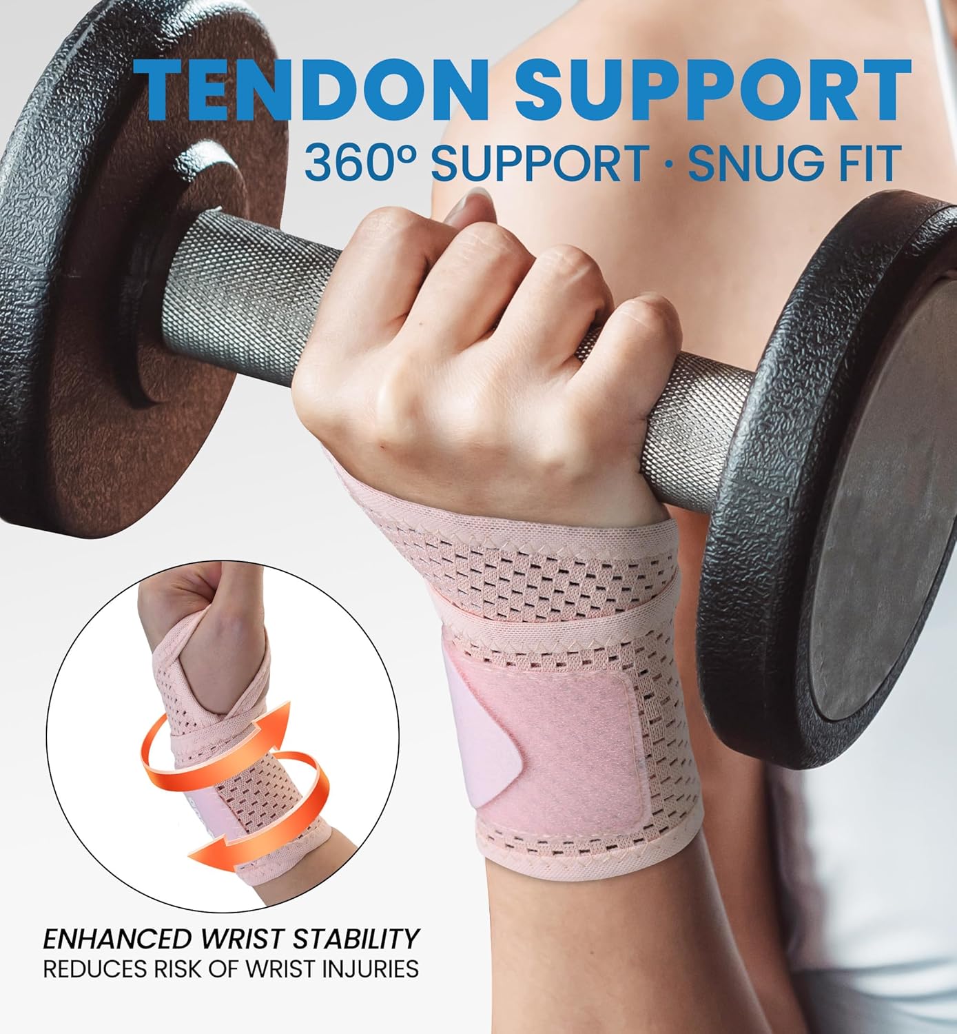 2-Pack Ultra-Thin Wrist Braces, Breathable Comfort Mesh Fabric Support for Pain Relief - Ideal for Carpal Tunnel, Tendonitis, Sports, Fitness and Daily Use - Adjustable Wrist Support (Pink)