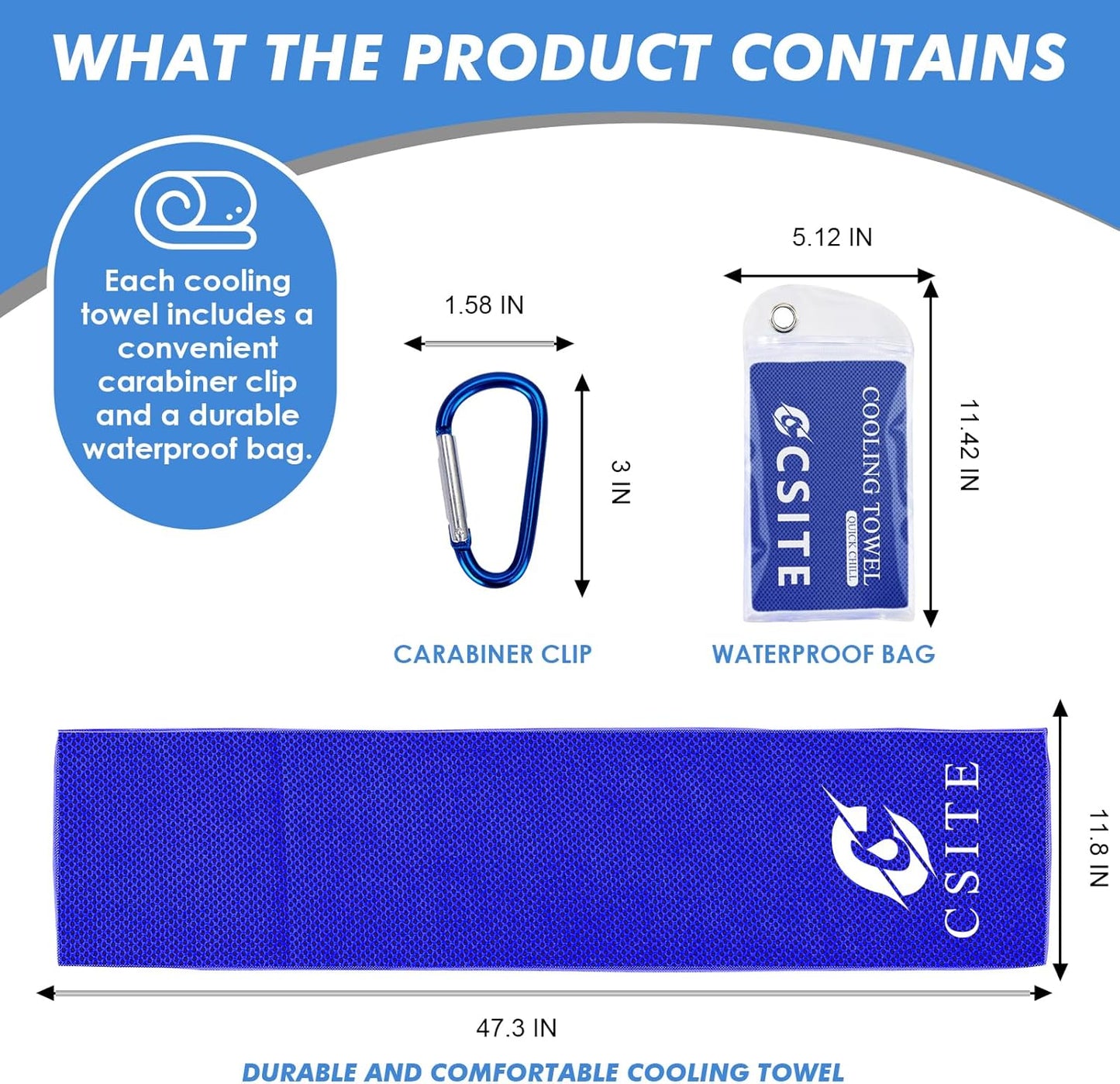 6 Pack Cooling Towels (47"x12") for Neck and Face, Ice Towel for Hot Weather, Soft Breathable Chilly Gym Towels, Microfiber Towel for Work Out, Yoga, Running, Camping & More Activities