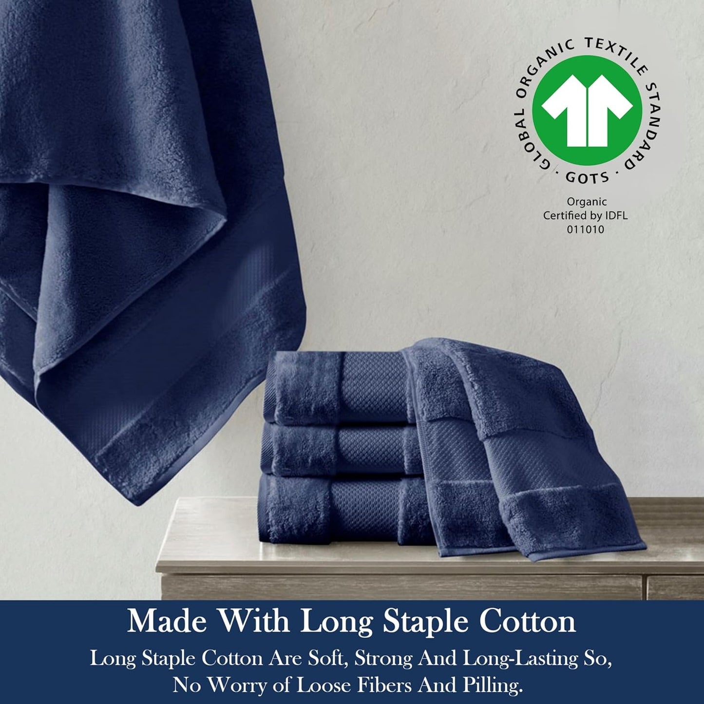 Delara Organic Cotton Luxuriously Plush Bath Sheet Pack of 4 | GOTS & OEKO-TEX Certified | Premium Hotel Quality Towels | Feather Touch Technology|650 GSM Long Staple|Soft, Quick Dry & Ultra-Absorbent