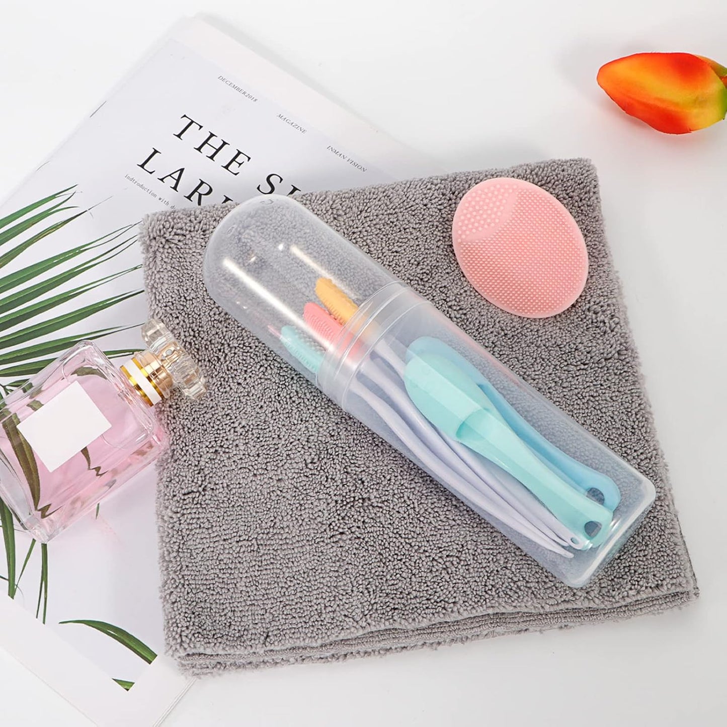 Yeeco Clear Toothbrush Case, 2 Packs Toothbrush Travel Case, Plastic Toothbrush Holder Travel, 7.9”×2” Portable Toothbrush Case for Traveling