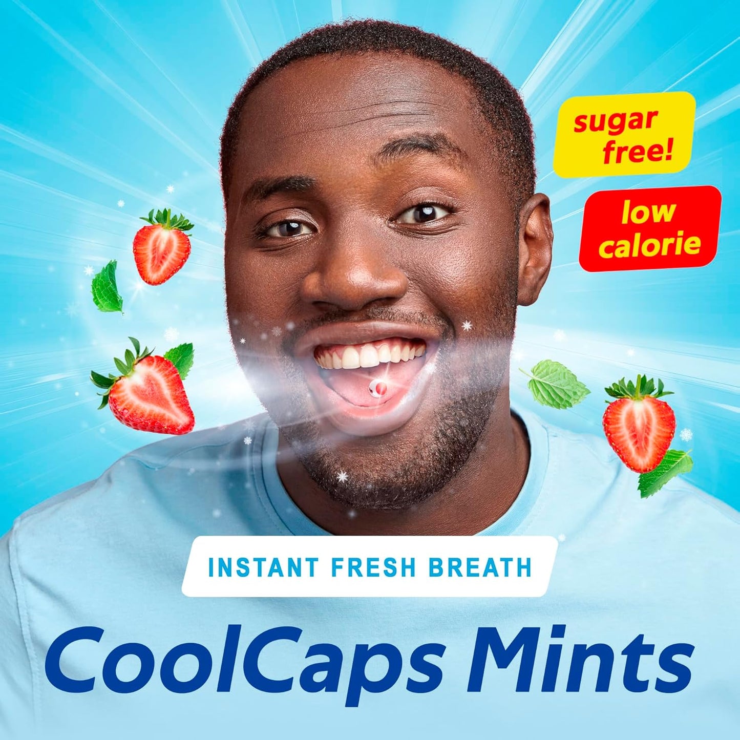 PaperMints CoolCaps - Instant Fresh Breath Mints Sugar-Free 4 Pack - 160 capsules. Extreme Bad Breath Treatment for Adults, Breath Freshener Pearls for Halitosis Treatment Keto-Friendly Strawberry