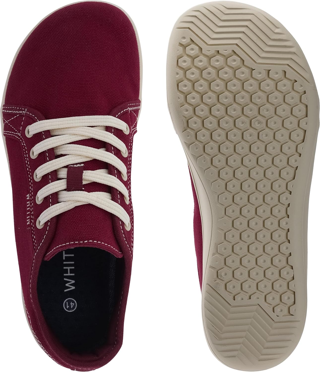 WHITIN Women's Canvas Barefoot Shoes | Wide Width Minimalist Sneakers | Classic Fit Low Top