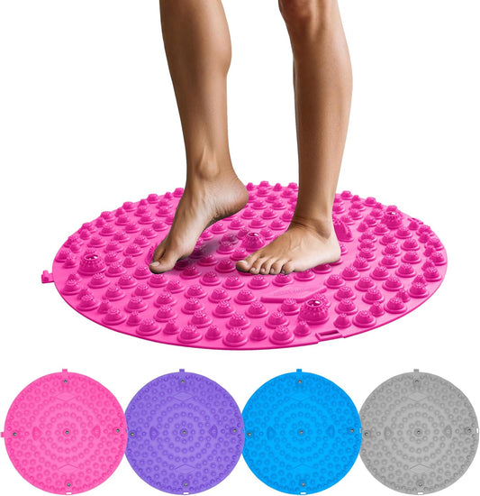 Multi-Purpose Foot Massage Mat with Reflexology Nodes & Magnetic Therapy, Relieve Stress, Improve Circulation, and Enhance Relaxation (Purple)