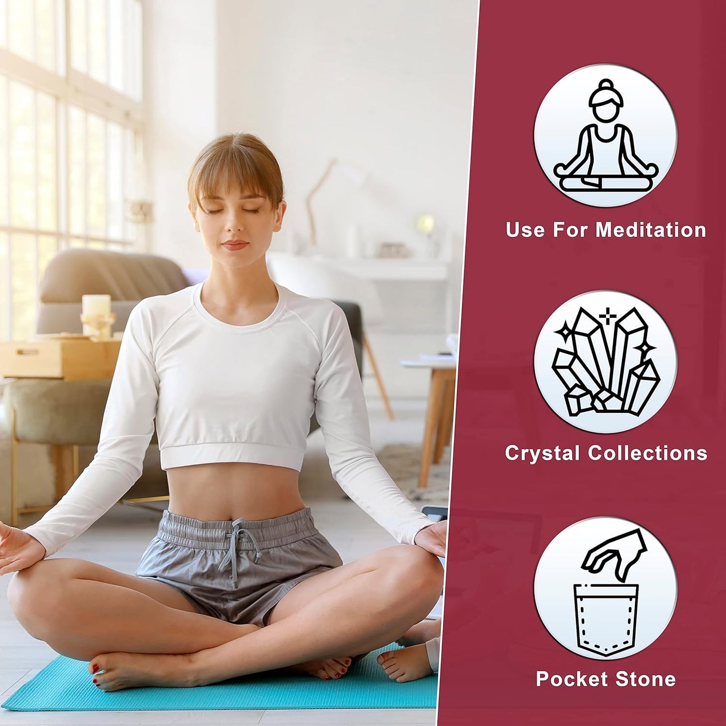 Crocon 50mm Dragon Bloodstone Large Oval Palm Stone 900+ Carats Pocket Massage Worry Stones for Natural Body Chakra Balancing Reiki Healing Stones and Crystal Grid Healing Massage Spa Energy Crystals