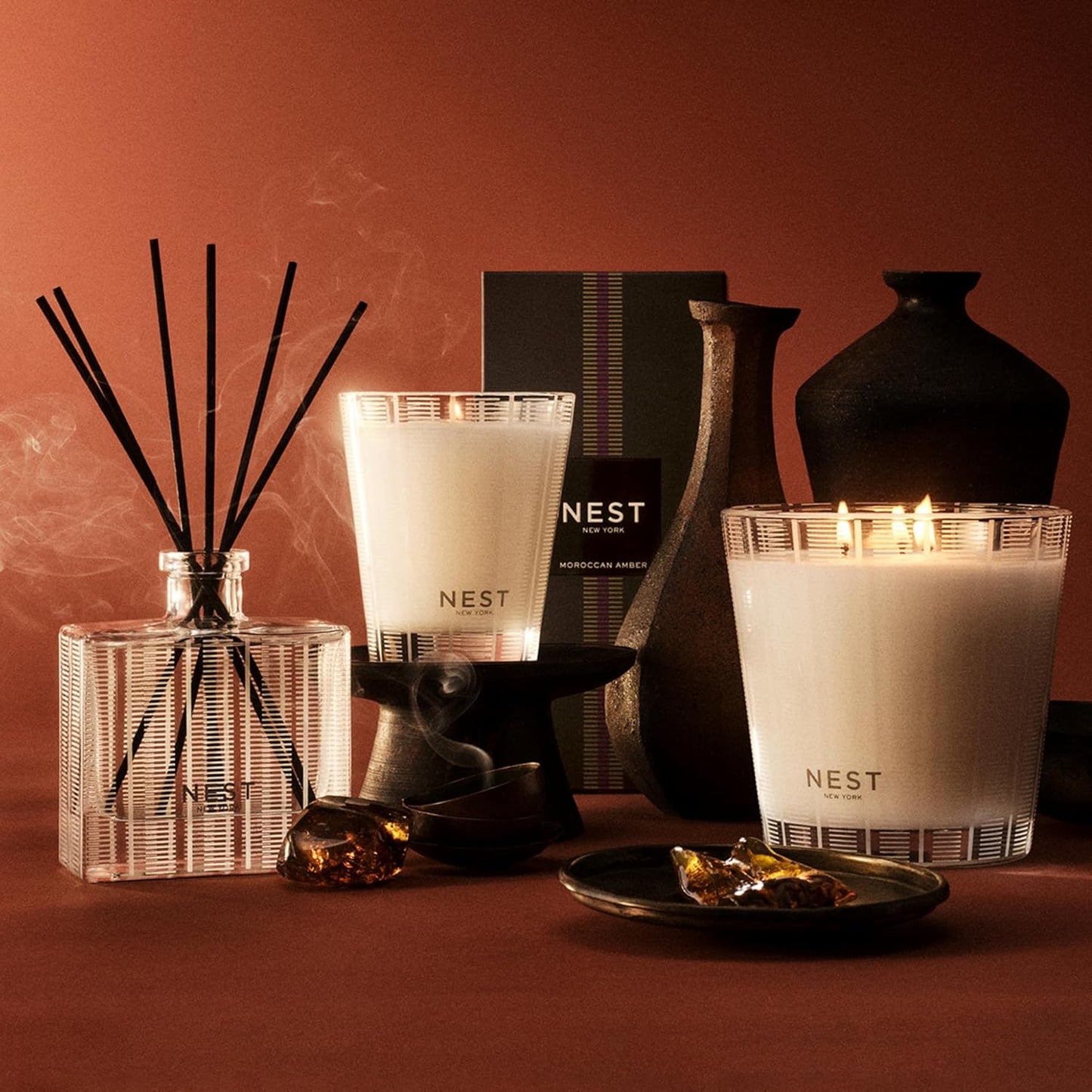 NEST New York Liquid Soap, Moroccan Amber - 10 fl oz - Cleanses & Nourishes Skin - Approx. 300 Pumps Per Bottle - Gluten Free & Cruelty Free