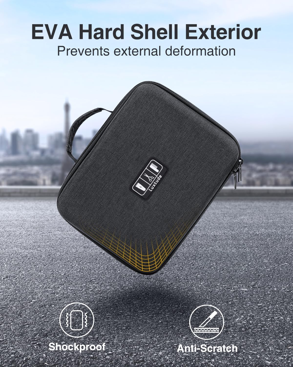 Luxtude Large Barber Case, Barber Bags for Clippers and Supplies, Large Hair Clipper Case for Travel, Clipper and Trimmer Cases, Barbers Accessories for Wahl 5Star/Hatteker/Oneisal/Andis Grooming