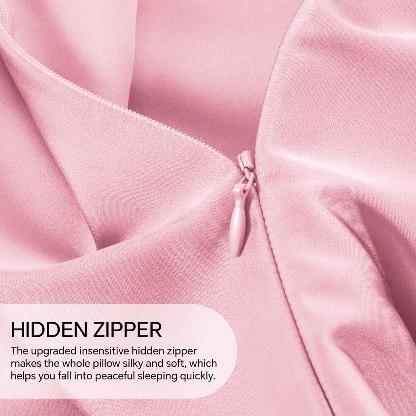 INFIIXSO Silk Pillow Cases 2 Pack Standard Size, Ultra Smooth & Soft Mulberry Silk Pillow Case for Hair and Skin, Breathable Cooling Silk Pillowcase with Hidden Zipper (Pink, 20x26 Inches)