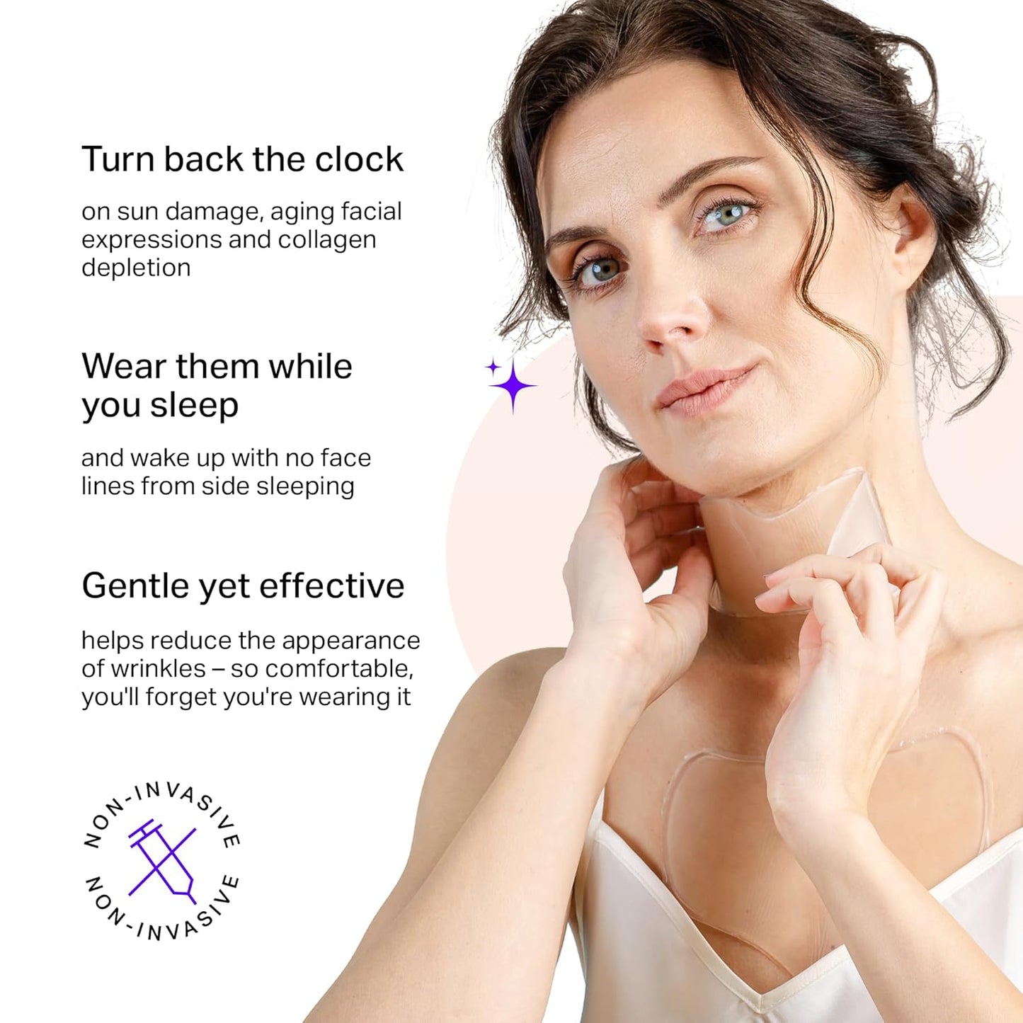 BLUMBODY Chest, Neck Wrinkle Pads – Anti-Wrinkle Silicone Patches Skin Firming, Smoothing – Reusable Overnight Pad – Anti-Aging Crepe Erase Pads – Neck, Décolleté (1-Month Supply)