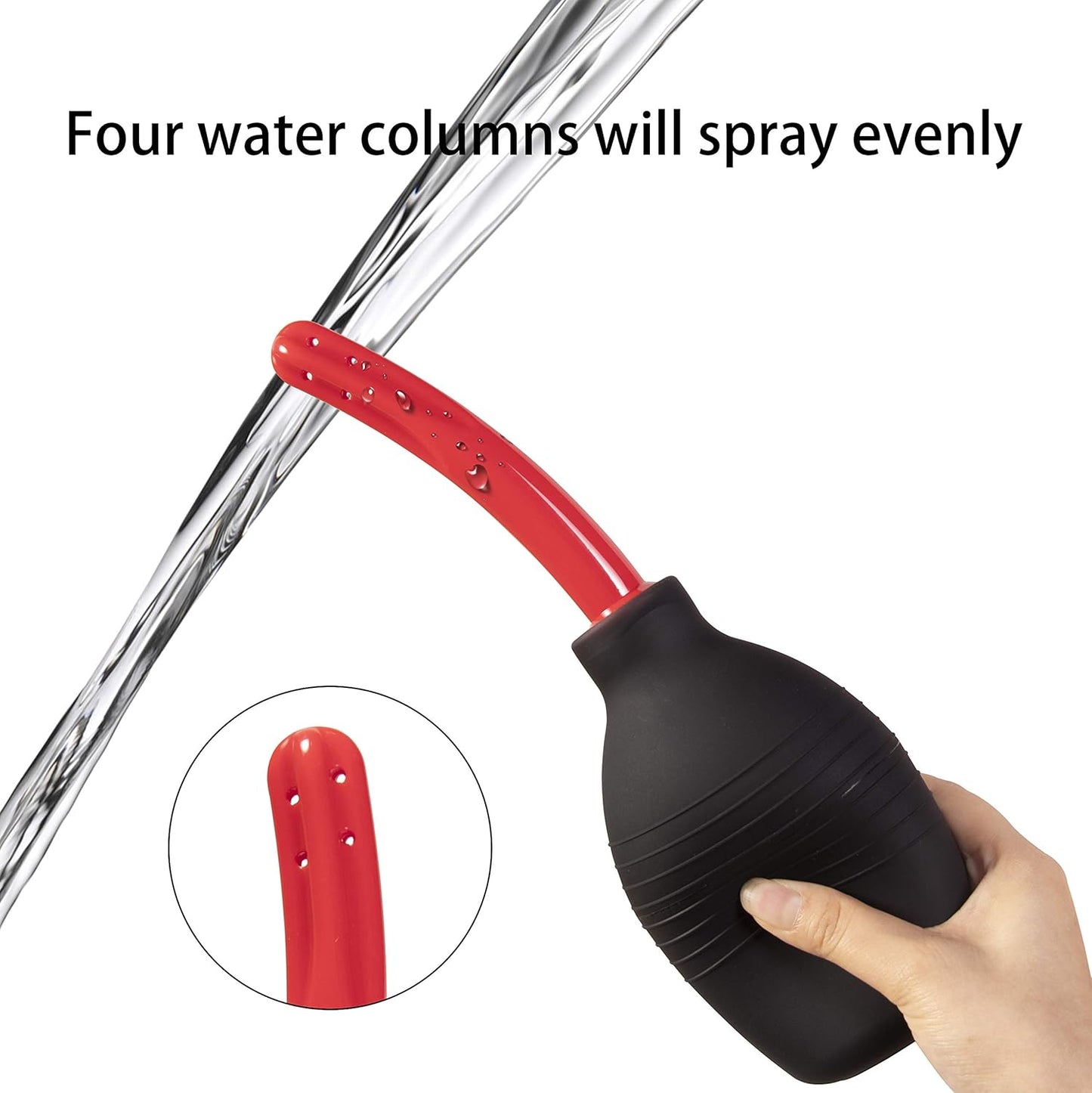 Abyclean Anal Douche Enema Bulb Vaginal Douche Enema Cleaner for Women’s or Man’s Health with 2 Nozzles (500ml Black)