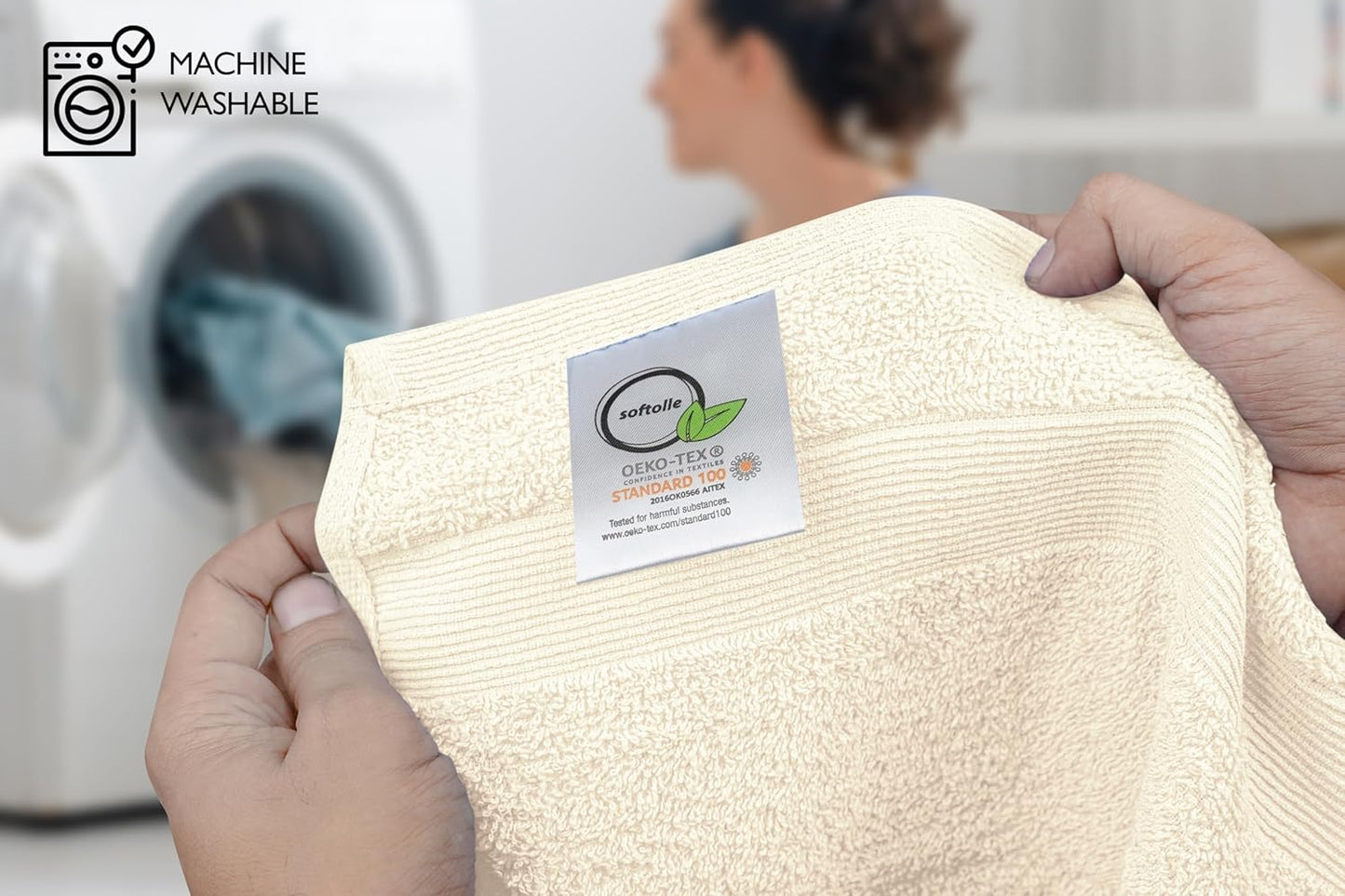 Premium Wash Cloths Pack of 12 (13" x 13") 100% Ring Spun Cotton | Luxury Washcloths | Ultra Soft Face Towels | Highly Absorbent Wash Cloths for face (Cream)