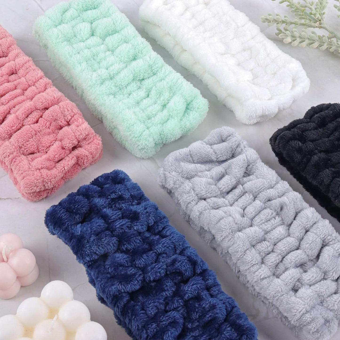 6PCS Spa Headband for Women – Soft Terry Cloth Hairband for Facial Makeup, Face Washing, Masking, Showering, and Spa Treatments (Multiple colors)