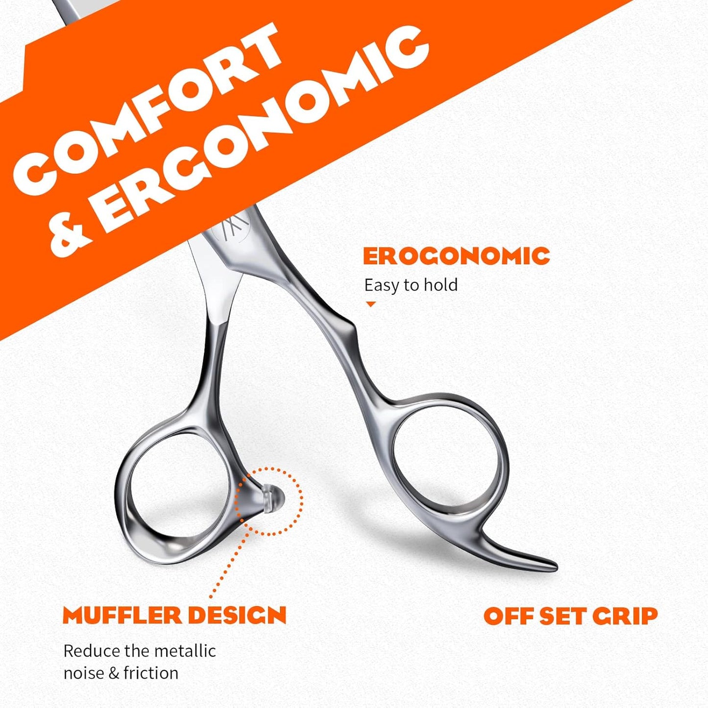 Sirabe HIGH-END Professional Hair Cutting Scissors Shears - Ultra Sharp Blades for Precise Cutting - Barber Shears Haircut Scissors 440C Stainless Steel for Salon Hairstyling & Home Hairdressing