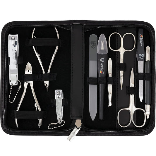 3 Swords Germany – Manicure Pedicure kit Set with Genuine Leather case - Made in Solingen/Germany