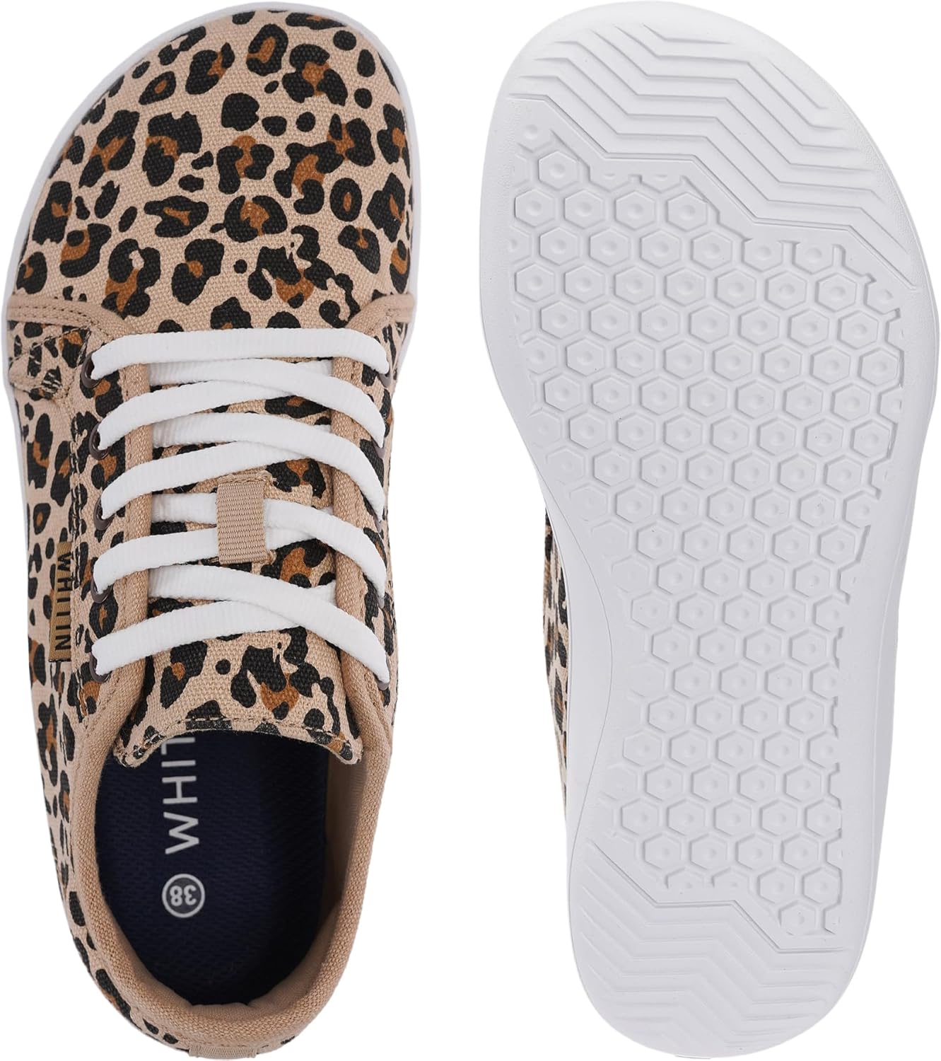 WHITIN Women's Canvas Barefoot Shoes | Wide Width Minimalist Sneakers | Classic Fit Low Top