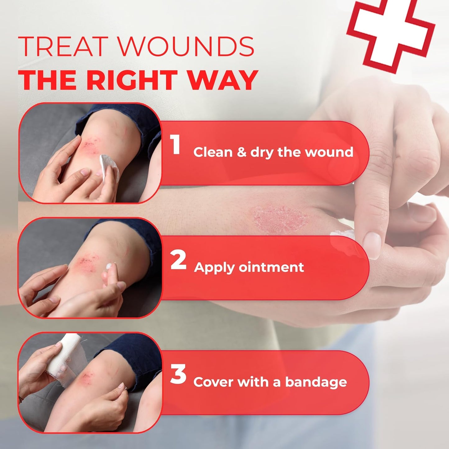 Triple Antibiotic Ointment .9gr Packets – First Aid Antibiotic Cream for Minor Wound Care – Bacitracin, Neomycin, Polymyxin B – 24 Count