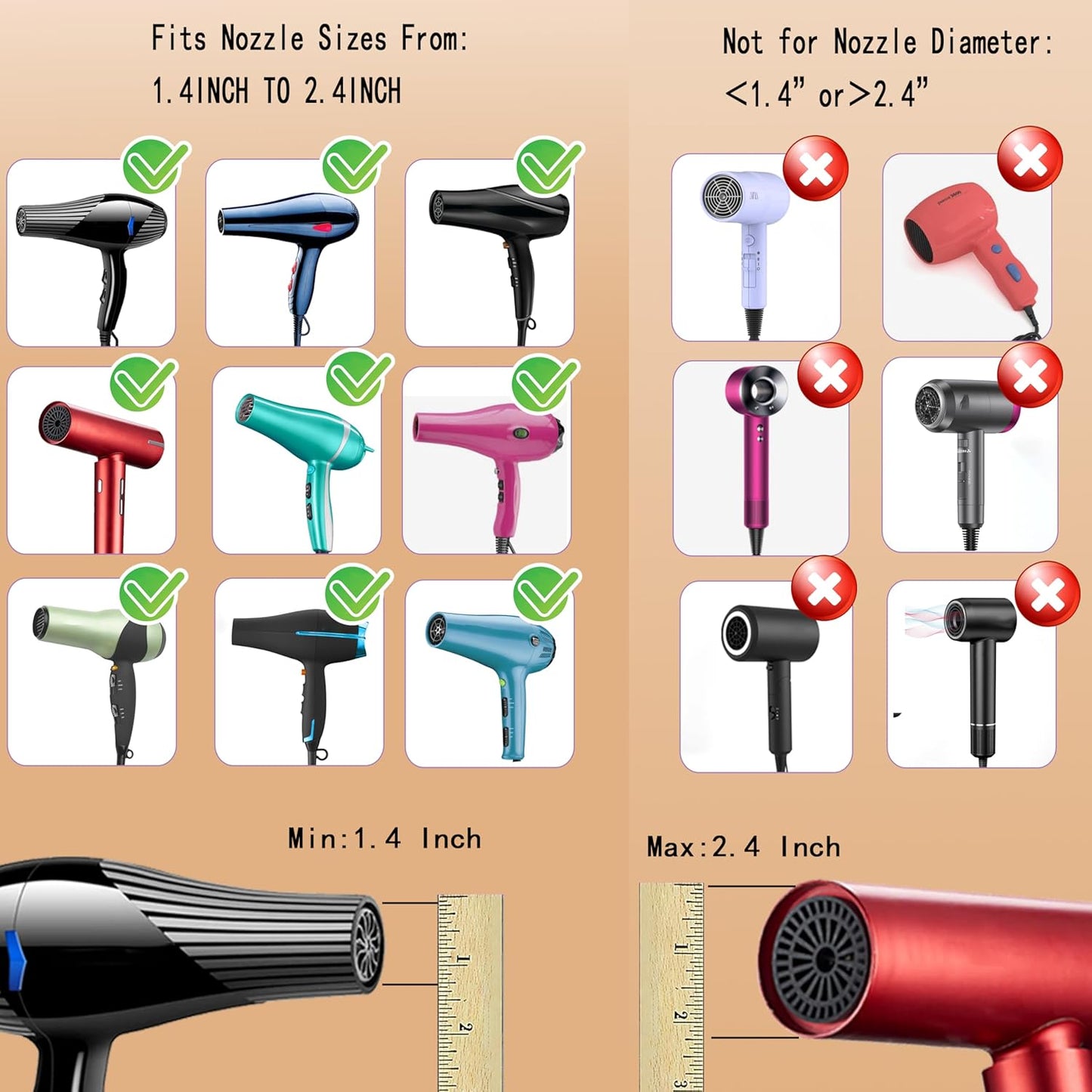 Universal Portable Blow Dryer Diffuser for Curly and Natural Wavy Hair, Hair Dryer Diffuser for Curly and Natural Wavy Hair (Black&Red)