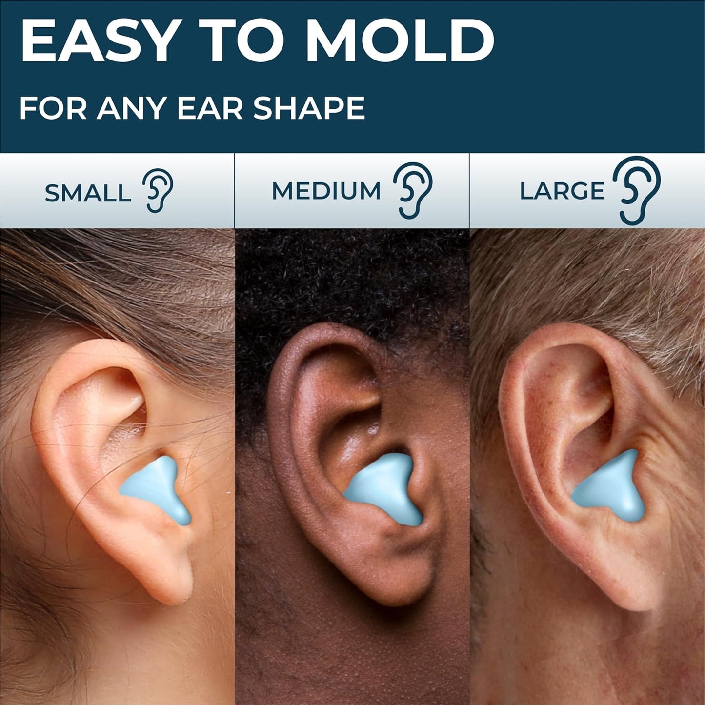 Peace&Quiet | PQ Wax Ear Plugs for Sleeping, Swimming - Soft Noise Cancelling Silicone Gel Wax Earplugs for Sleep and Swimmers, Sound Blocking Level of 32 Db, Color: Blue