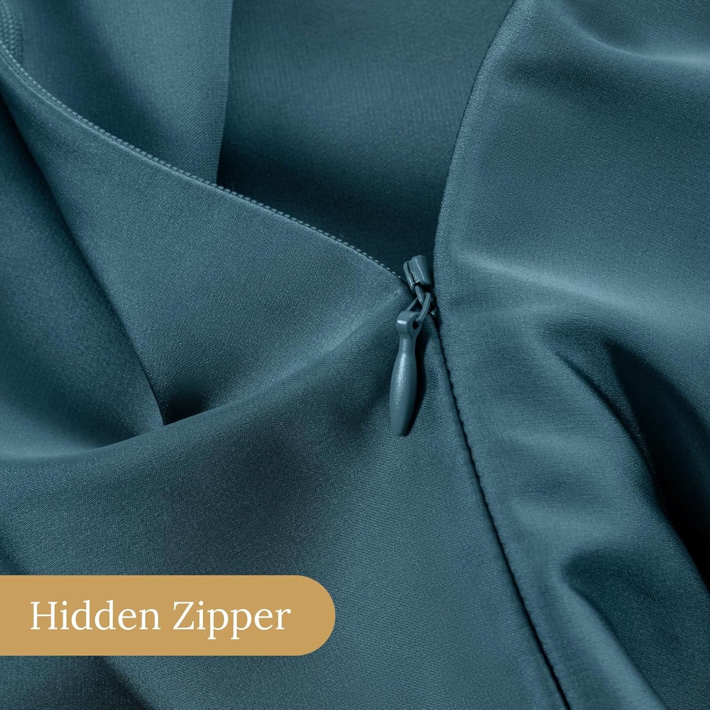 INFIIXSO Body Pillow Cover with Zipper, Luxury Mulberry Silk Body Pillow Case 20x54 Inches, Ultra Smooth and Soft Cooling Long Pillowcase, Gift for Women, Men(Bluesteel)