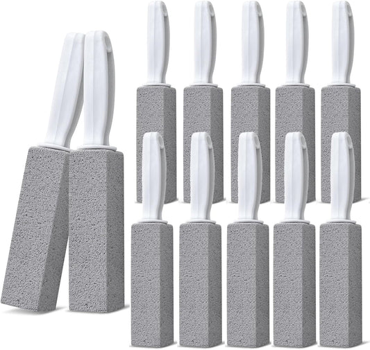 Emycool Pumice Stone Toilet Bowl Cleaner, 12 Pack Toilet Pumice Stone with Handle for Toilet Cleaning, Bathtubs, Sinks, Swimming Pools, Grills