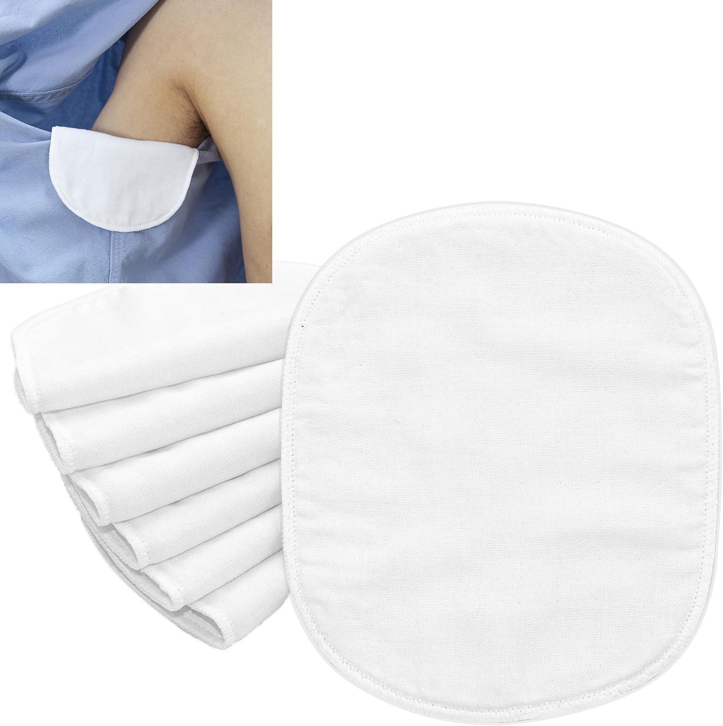 Reusable Armpit Sweat Pads Women Men, Underarm Sweat Pads for Sweat Stains, Machine Washable, 6 PCS (Large)