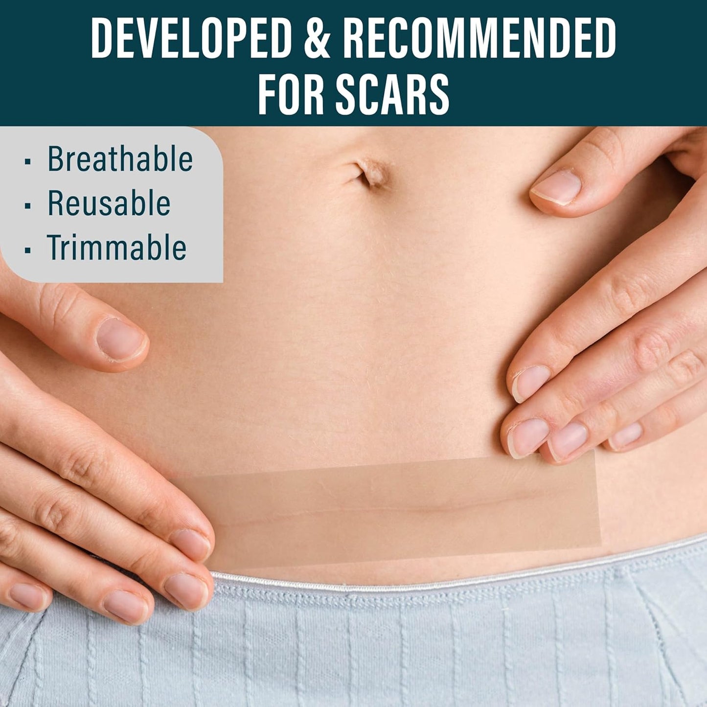 NUVADERMIS Clear Silicone Scar Tape for Surgical Scars - 120" x 1.5" Roll - Extra Long Scar Sheets for C-Section, Tummy Tuck, Keloid, and Surgical Scars - Reusable Medical Grade Silicone Scar Tape