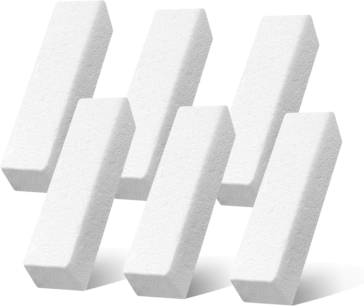 6 Pack Pumice Stone for Cleaning,Scouring Stick,Pumistone for Toilet, Pool, Bathroom, Sink (White D)